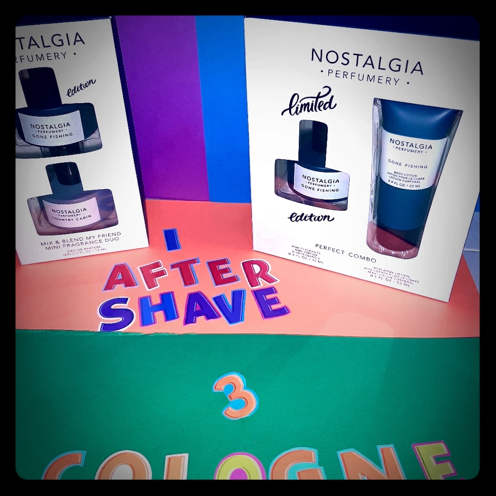 More colognes and lotions Nostagia 4PC set
